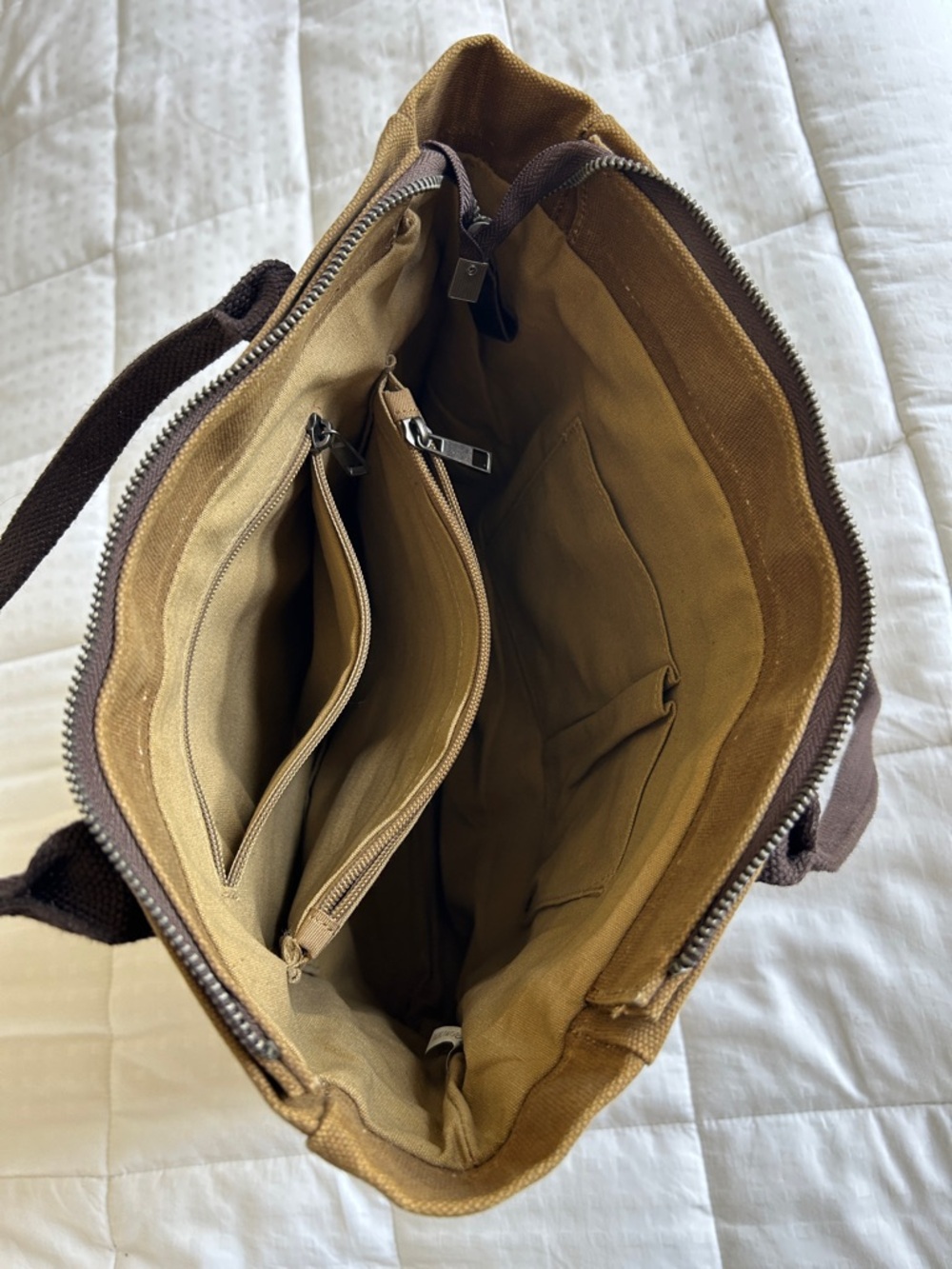 Vintage rugged Wax Canvas Tote Bag Shoulder Bag - Picture 7 of 13